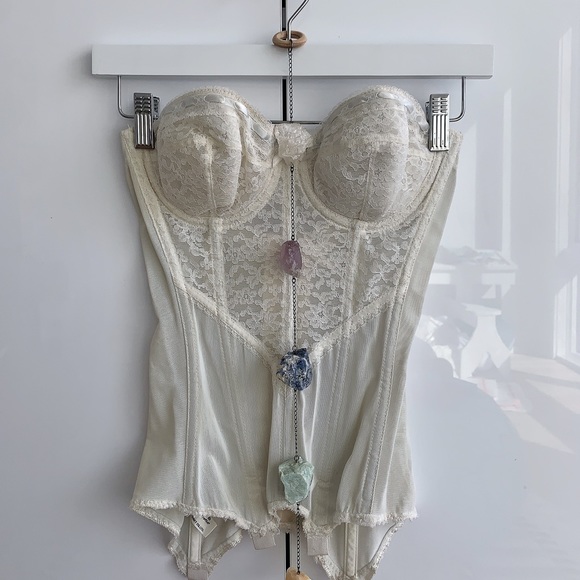 LADY SUZANNE Vintage New Old Stock Guêpière Merry Widow Bustier B32 White - Picture 9 of 17